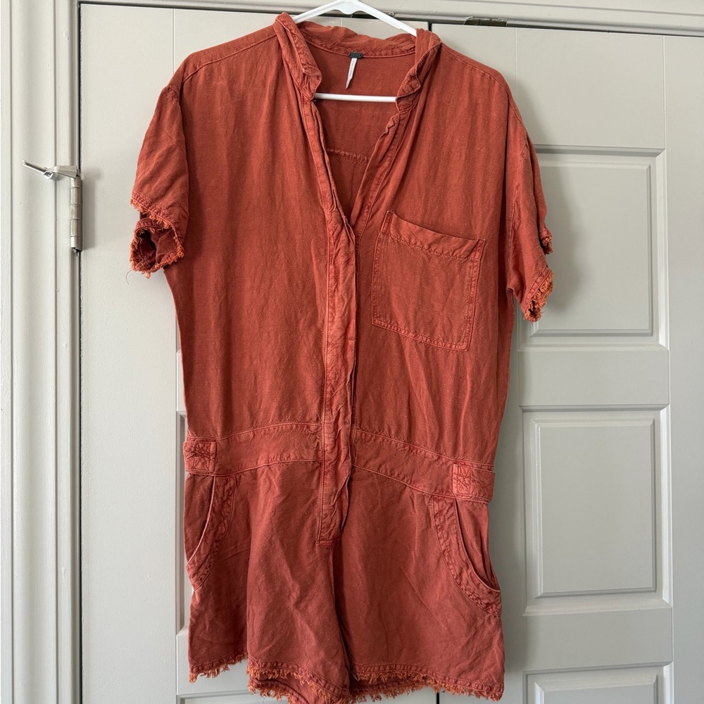 YFB Rust Orange Short Sleeve Romper